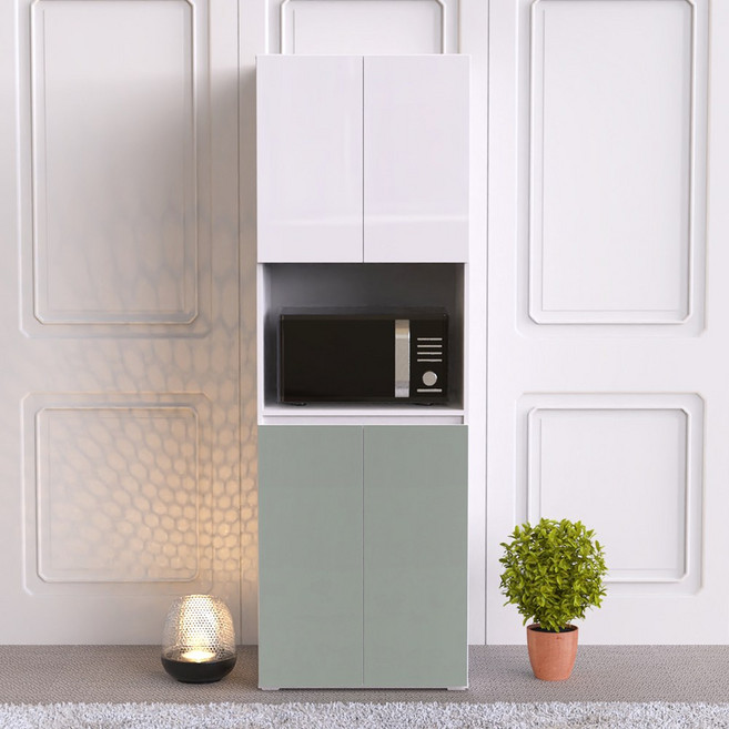 힘찬리빙 닐라 600 밥솥 선반 진열장 비스포크 주방 전자 렌지장 렌지대 홈카페 팬트리 수납장, 닐라 600 일반 렌지대 광폭형, 그린