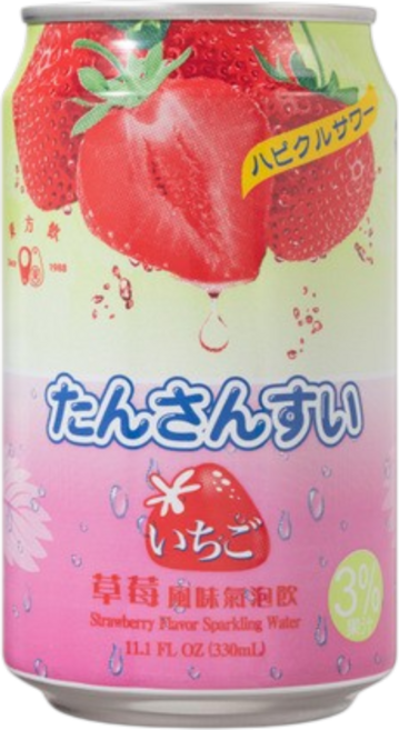 東方飲 草莓風味氣泡飲 330ml, 24個