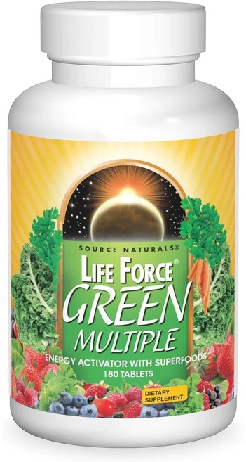소스내추럴스 라이프 포스 그린 멀티플 정제 180개 슈퍼푸드, 1개, 180정 - 쿠팡