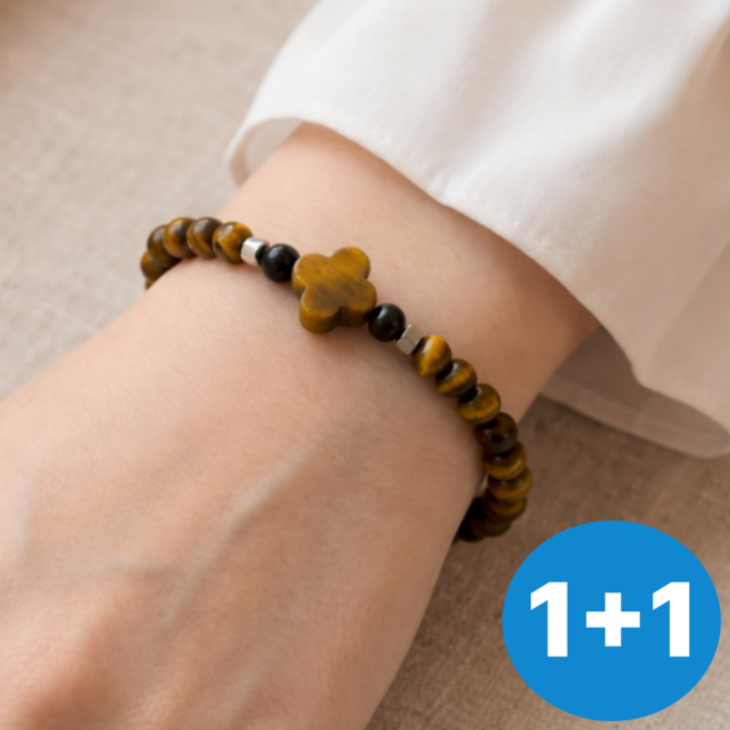 클로버 호안석 팔찌 1+1 천연 여성