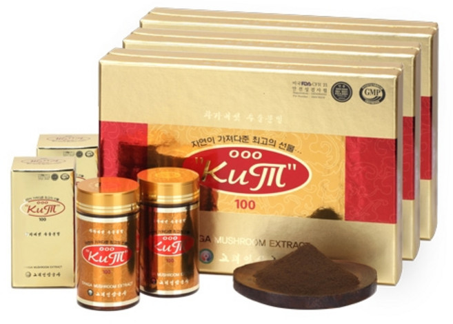 [K.T 100 진공건조 ] 차가버섯추출물분말 300g 커피처럼 쉽고간편 하게+사은품, 1개