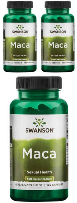 스완슨 마카 500mg 캡슐, 100정, 3개 - 쿠팡