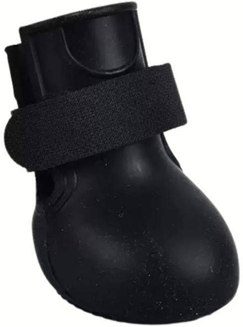 寵愛生活本舖 狗狗防滑矽膠雨鞋 圓身款 S-7XL 寵物鞋, 曜黑, 1個