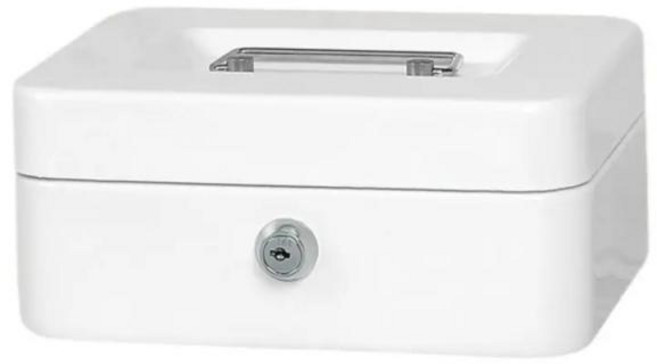 대형 금고 중형이중잠금 잠금 현금 상자 이중층 금속 돈 열쇠 잠금트레이 커버가 있는 비밀번호 절약 정리함 사무실용, 13)White-M-Key Lock, 1개