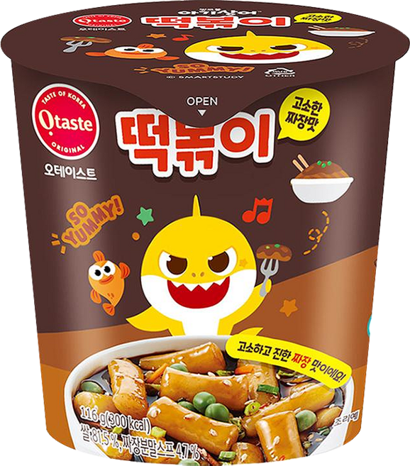 핑크퐁 아기상어 고소한짜장맛 떡볶이, 116g, 15개