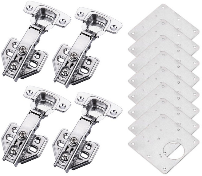 아띠꼴로 문소리 쉿 유압 싱크대 붙박이장 스텐 경첩 댐퍼 보강판 세트, 1세트