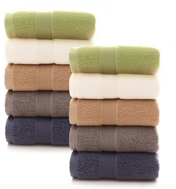 록신 호텔수건 타월 코면사 부드러운 540GSM 40수, 10개, 믹스