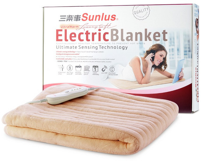Sunlus 三樂事 親密舒眠電熱毯 智慧溫控親膚舒適, 60 x 80cm