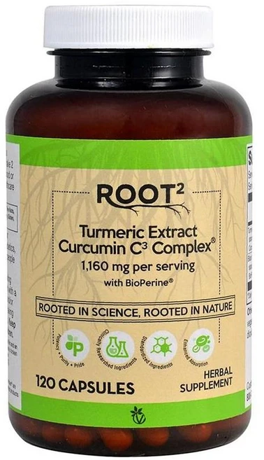 비타코스트 ROOT2 터메릭 커큐민 C3 컴플렉스 1160mg 퍼서빙 바이오페린 캡슐 Vitacost Turmeric Extract Curcumin C3 Complex, 1개, 120정 - 쿠팡