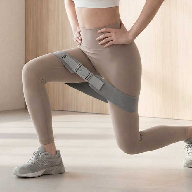 이고진 힙스밴드 분리형 스쿼트 힙업 하체 근력 운동 스트레칭 고무 힙딥 힙어브덕션, 1단계 크림베이지