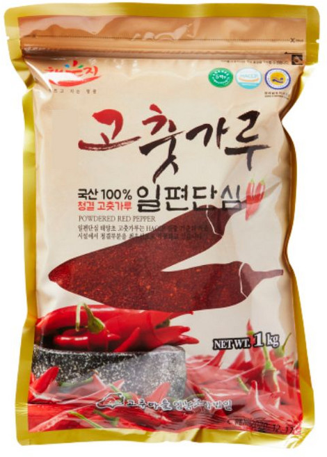 [25년산 햇고추] 국산 최상급 일편단심 해풍에 말린 태양초 고춧가루 일반 보통맛 / 최근제조 / 김치양념용, 1kg, 1개