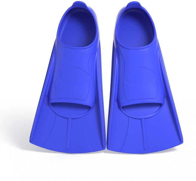 UPPERCUT 오리발 숏핀 프리다이빙 스노클링 남녀공용 수영오리발 수영훈련용품, 블루