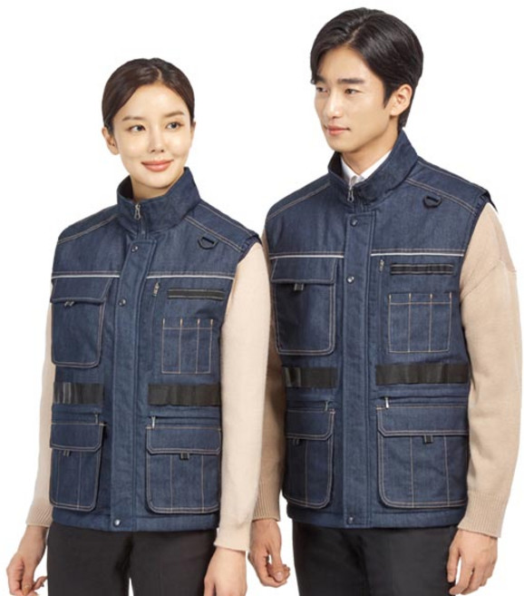 겨울 패딩조끼 겨울 작업복 청 작업 조끼