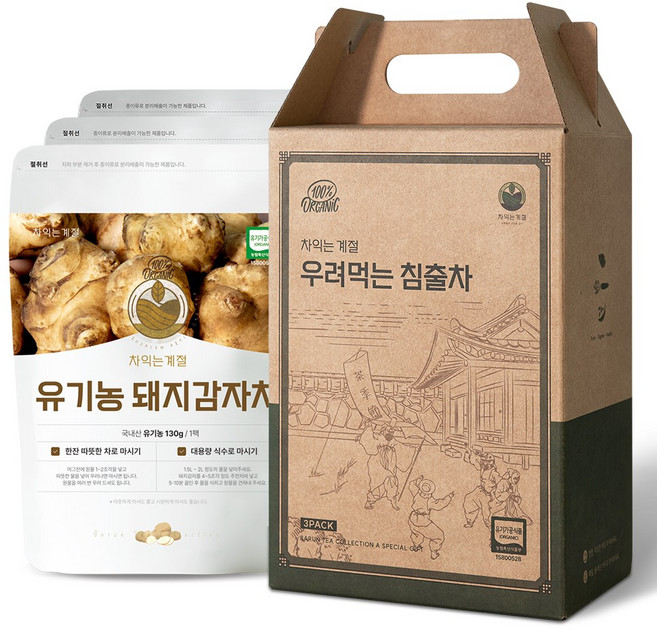 차익는계절 유기농 돼지감자차 선물세트 (130g x 3봉), 130g, 3개