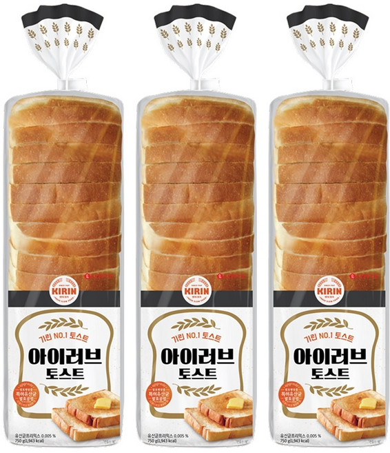 롯데제과 기린아이러브토스트 750G, 3개