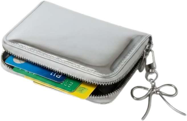 컬러인베리 스퀘어 실버 카드 지갑