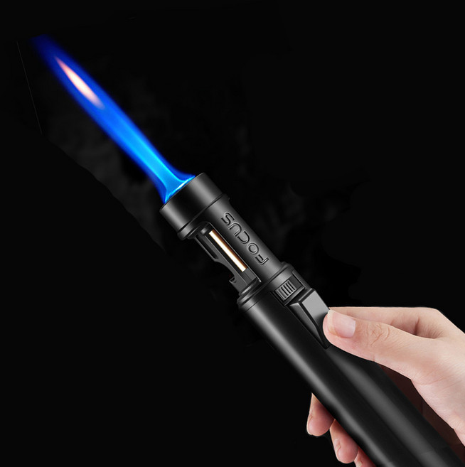 케븐 포커스 미니 토치 휴대용 가스 충전식 캠핑 가정용 요리 용접 가공 토치라이터, 1개, 블랙