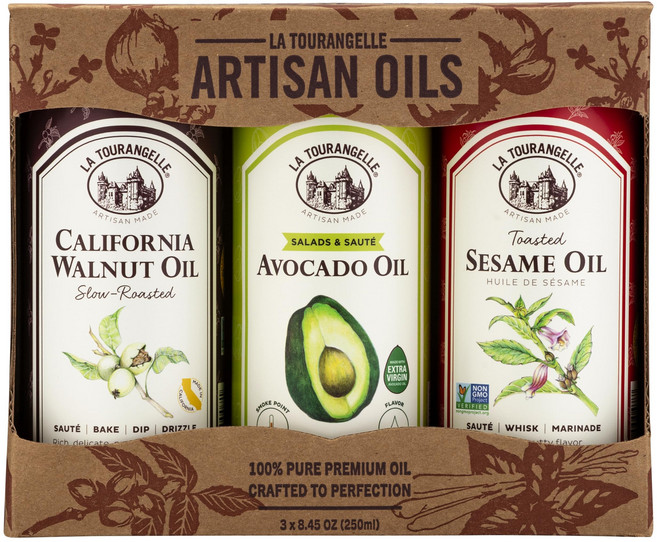 라 투랑겔 페이버릿 오일 트리오 - 로스팅 호두 오일 아 La Tourangelle Favorites Trio of Oils - Roasted Walnut Oil Avoca, 1개