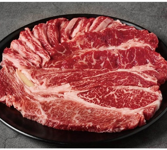 달티어 1등급 한우 등심 갈비살 소고기모듬 구이용 각150, 300g, 1개