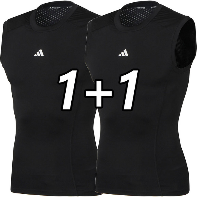 [1+1] 아디다스 민소매 스포츠 나시 나시티 TF 블랙 남여공용 운동복 + ALS 마스크