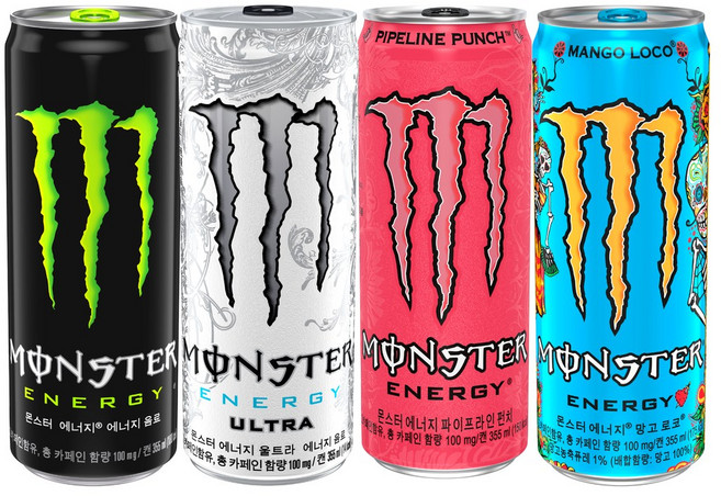 몬스터 에너지 드링크 8종 모음, 7) 그린6+울트라6+펀치6+망고6, 1세트, 355ml
