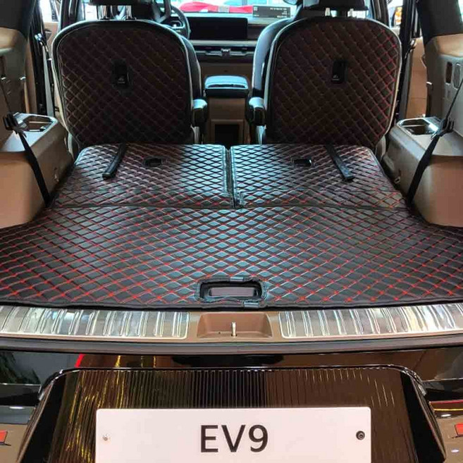 카위크 EV9 6인승 트렁크매트 3열 수동폴딩, 블랙&레드스티치