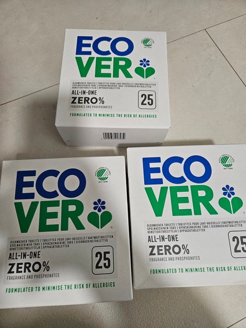 에코버 식기세척기세제 타블렛 제로, 500g, 3개