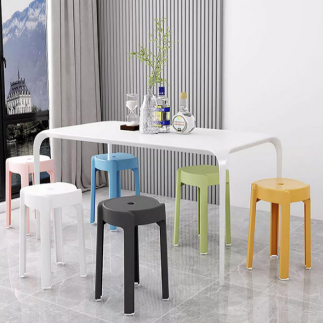 원형 적층 의자 다용도 가벼운 스툴 플라스틱 적층 의자 보조 인테리어 사무실 튼튼한 손님용 심플한, 적층의자_블랙