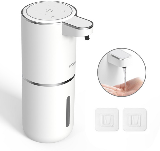 MIGA 거품/젤타입 자동 디스펜서 손세정기 충전식 비접촉 핸드워시 거품비누 화장실 주방세제 욕실 벽걸이 싱크대 손세정기, 젤타입 화이트, 1개