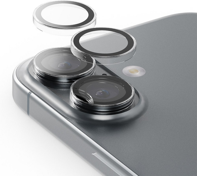 누아트 후면 카메라 렌즈 메탈 링 강화유리 보호필름(2개입) 투명