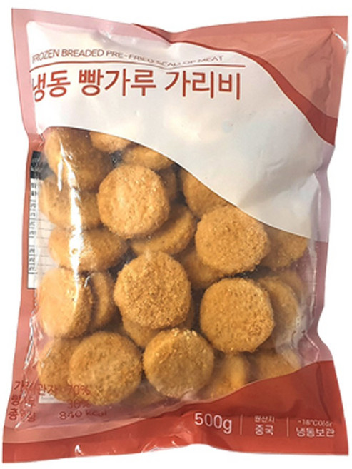 냉동 빵가루 가리비 관자 튀김, 1개, 500g