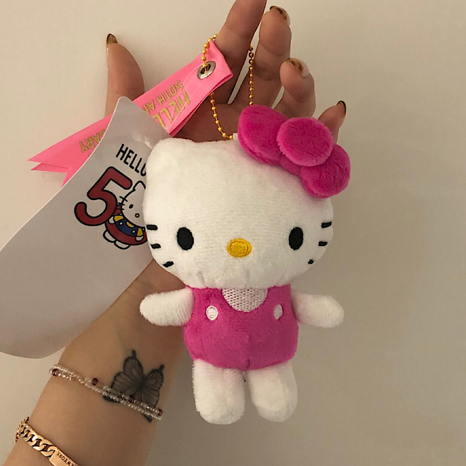 정품 헬로키티 50주년 키티 키링 가방고리 백참, 1개, 키티