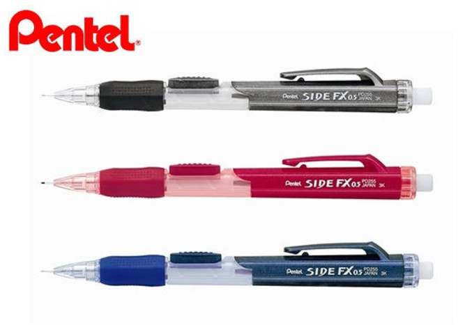 Pentel飛龍 PD255 SIDE FX 側壓自動鉛筆 0.5mm, 1個, 筆桿紅