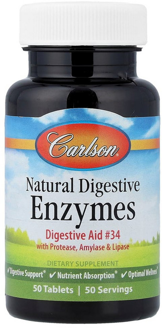 칼슨랩스 천연 소화 효소 50정, 50 개, 1개