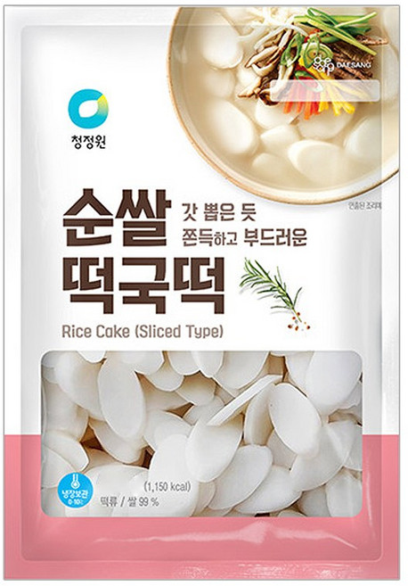 청정원 순쌀떡국떡, 4개, 400g