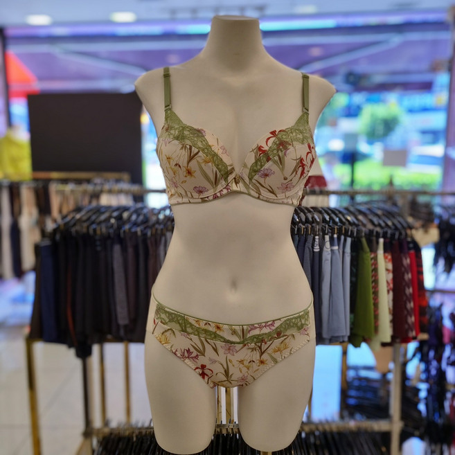 보디가드 화사한 플라워 나염 여성 브라 헴 팬티 세트 BGWBA301S_CA