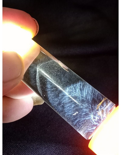 《晶棋》黃水晶藍針天使羽毛印章章料珍藏盒0231, 1個