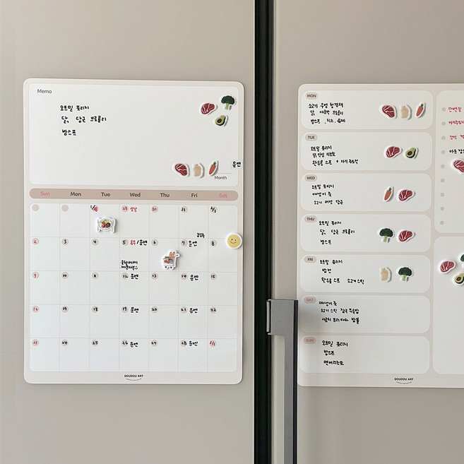 뚜뚜아트 냉장고 달력 자석 이유식 스케쥴 캘린더 화이트보드, 02. 주간 자석 보드, 1개