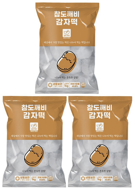 참도깨비 강원도 명물 쫀득쫀득 감자떡 1kg, 3개
