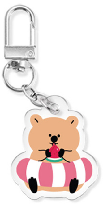 쿼카 시리즈 에어팟 버즈 열쇠고리 아크릴 키링, 쿼카여름휴가_수박, 1개