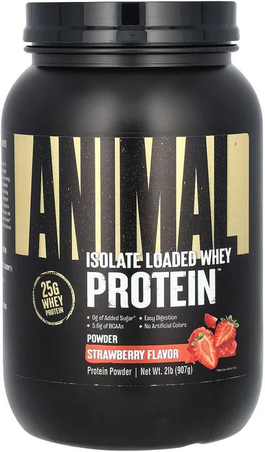 새해 건강을 선물하세요 Animal 분리물 로디드 유청 단백질 분말 딸기 맛 907g(2lb) 특별관리진행, Animal분리물로디드유청단백질분말딸기맛907g2lb, 1개, 907g - 쿠팡
