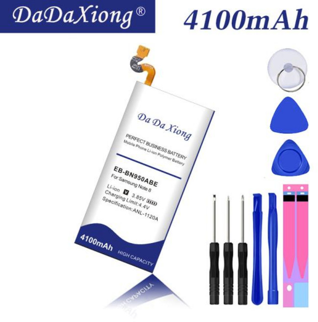 삼성 갤럭시 노트 8 용 EB-BN950ABE 배터리 노트 8 N9500 N9508 N950D N950F N950FD N950J N950N N950U N950W 4100mAh, 1개