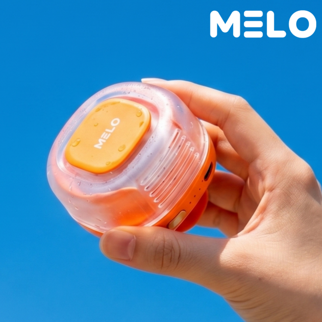 [멜로 클립팬 미니] 휴대용 95g 허리 선풍기 360도 회전 1000mAh ml-002, 셔벗 오렌지, MELO 클립팬 미니