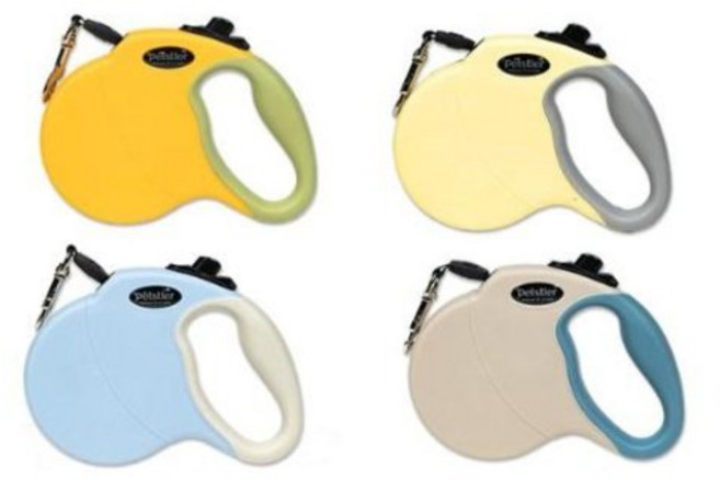 페슬러 자동리드줄 스카이블루 코코아베이지 밀키옐로우 M사이즈 5M, 1개