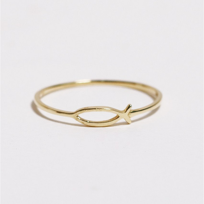 [윗치비쥬] 슬림 물고기 14k 18k 행운 레이어드 반지