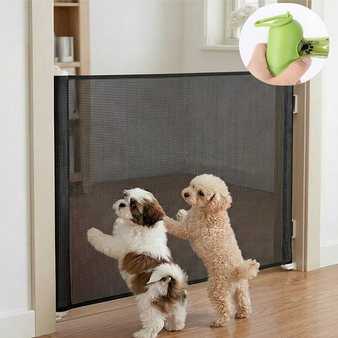 오르딘 밑구멍없는 무타공 슬라이딩 반려동물 반자동 안전문 대형, 매트 블랙, 1개