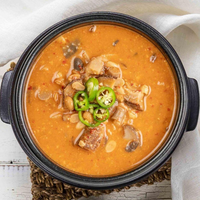 비건 식당용 업소용 자취생 식자재 간편 즉석 탕 국 찌개 청국장찌개 240g 1개