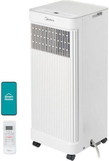 휴대용 에어컨 미니 미디어 10000 BTU ASHRAE 7100 SACC 포터블 스마트 컨트롤 최대 300 평방피트 냉방 제습기 선풍기 모드 포함 사용이 편 리모컨 창문 설치, White_10/000 BTU-WiFi, 1개