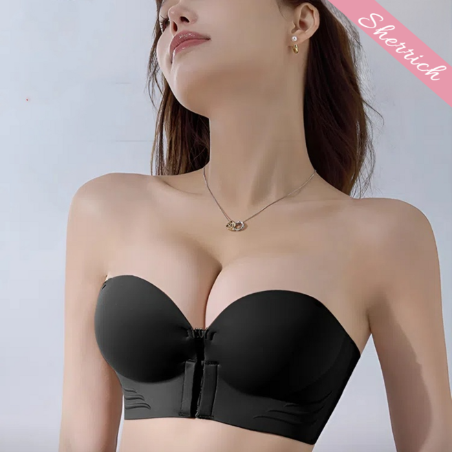 Sherrich 끈없는 브라 앞단추 스텔스 브라 8단후크브라 앞후크브라렛