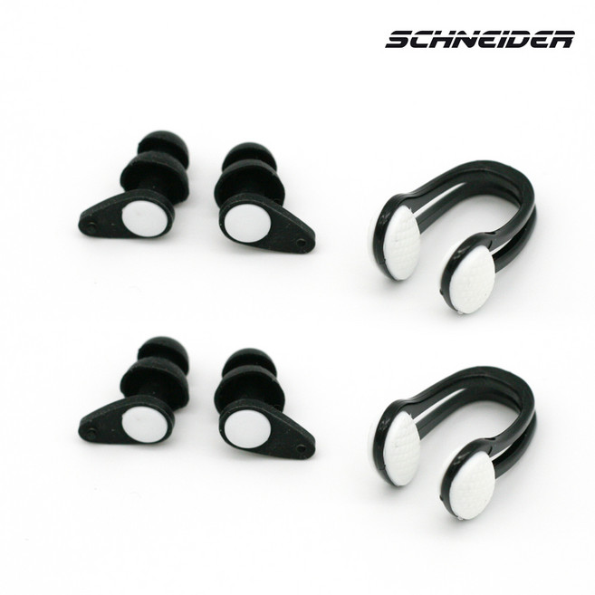 슈나이더 실리콘 귀마개+코마개 2개 세트 SN3-XC01, 블랙, 1개